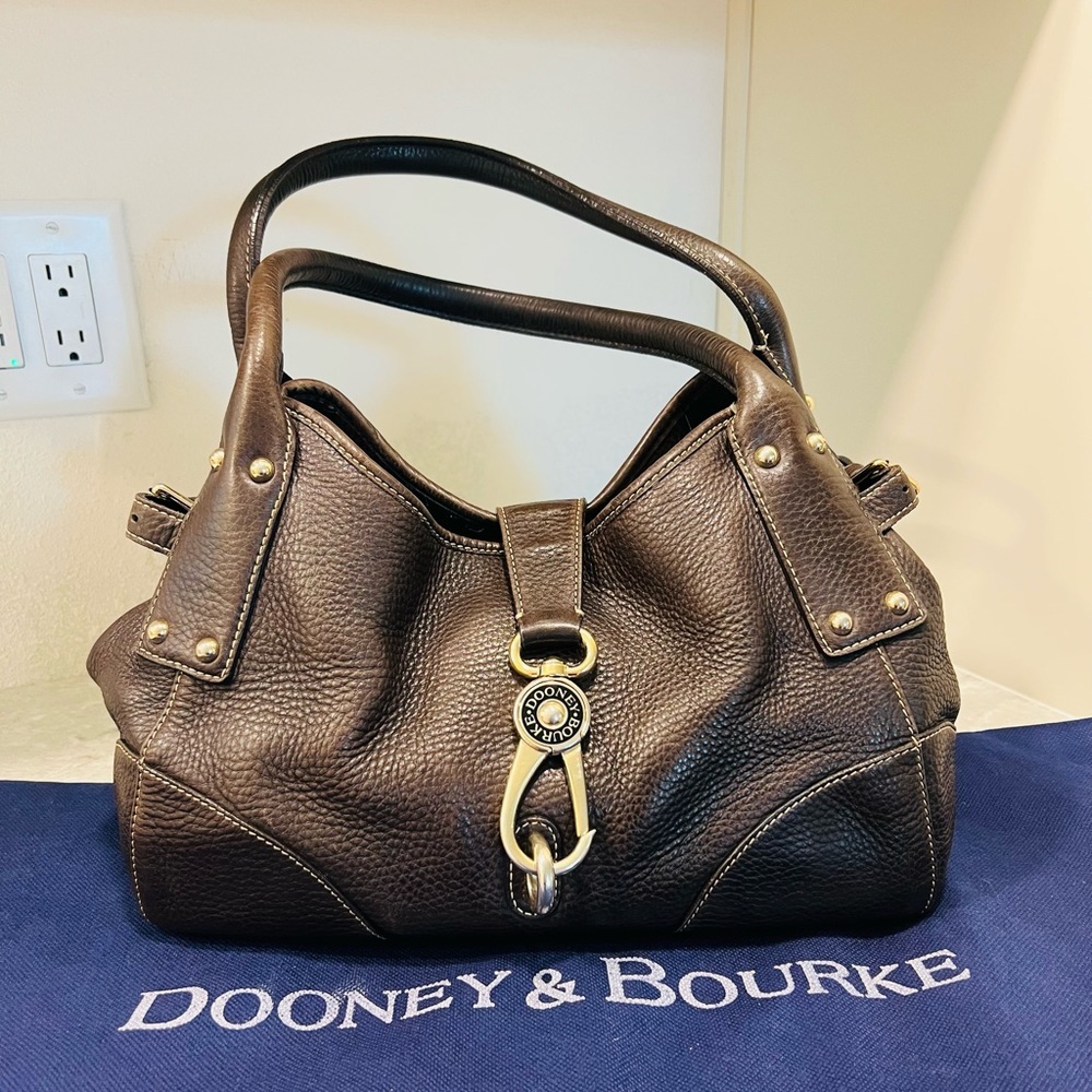 Dooney and Bourke Vintage Pebbled T’moro Bag with Gold Lock